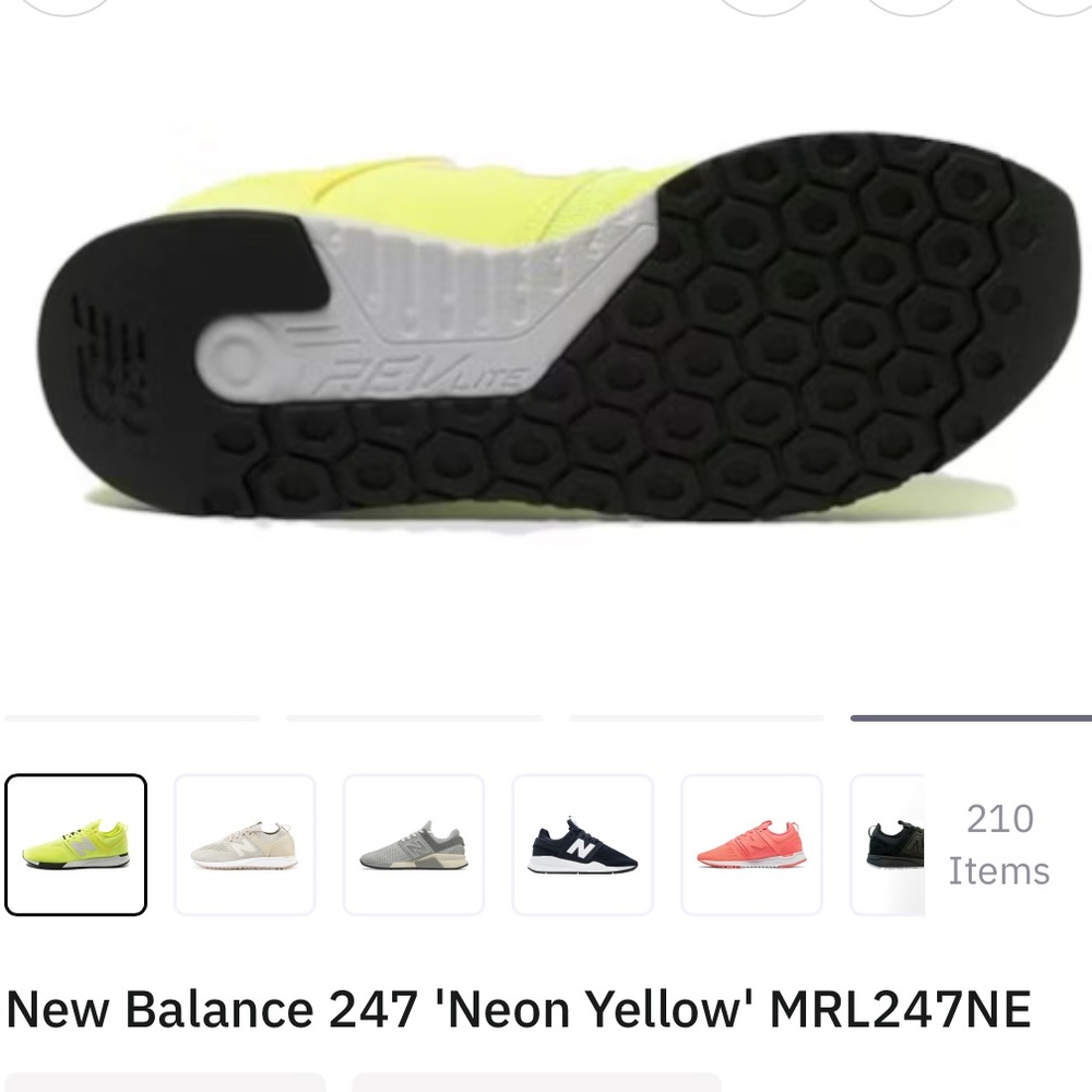 New Balance 247 Men Neon Yellow Lace-Up Sneakers - Picture 7 of 10